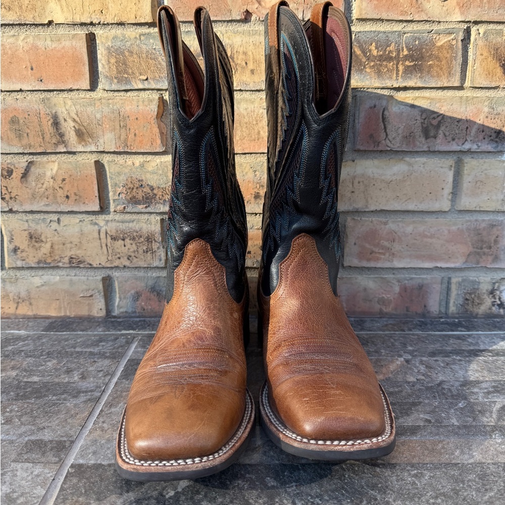 Ariat Two-Tone Brown Toe with Black Shaft Western Boots